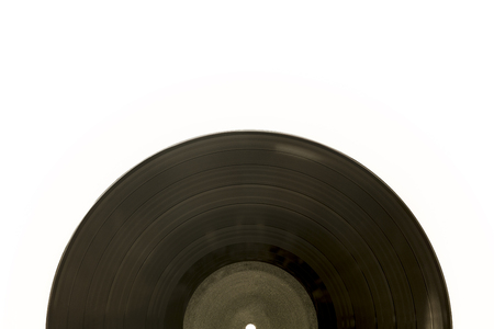 an oldschool vinyl record on white backgroundの写真素材