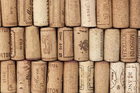 A pattern of different wine corksの写真素材