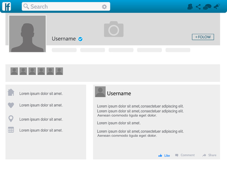 Web Page Concept Social Page Interface ,Vector Illustration.のイラスト素材