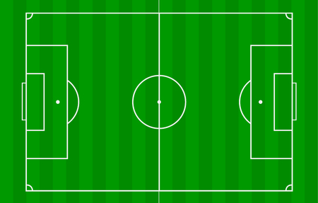 Football field or soccer field background. Vector green court for create gameのイラスト素材