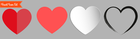 Heart Icons Set, ideal for valentines day and weddingのイラスト素材