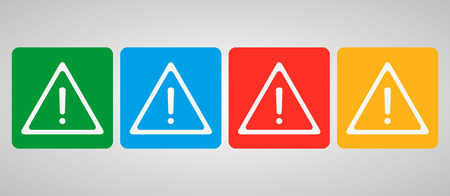 Yellow Warning Dangerous attention icon icon, danger symbol, filled flat sign, solid pictogram, isolated on white. Exclamation mark triangle symbol.のイラスト素材