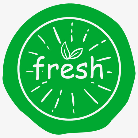 Vegetarian labels with lettering fresh.のイラスト素材