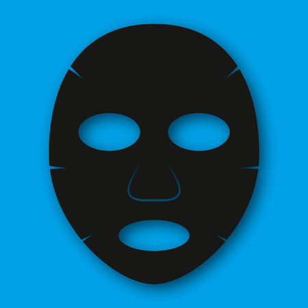 Facial sheet mask isolated on blue background.のイラスト素材