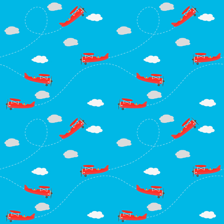 Planes seamless pattern Background. Vector illustration.のイラスト素材