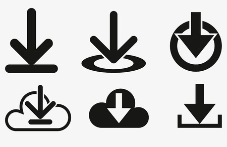 download icon set on white background. Vector illustration.のイラスト素材