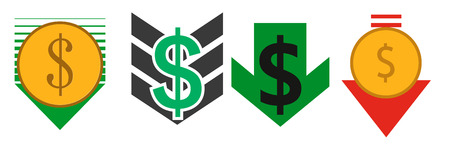 Cost reduction icon. Vector image isolated on white background.のイラスト素材