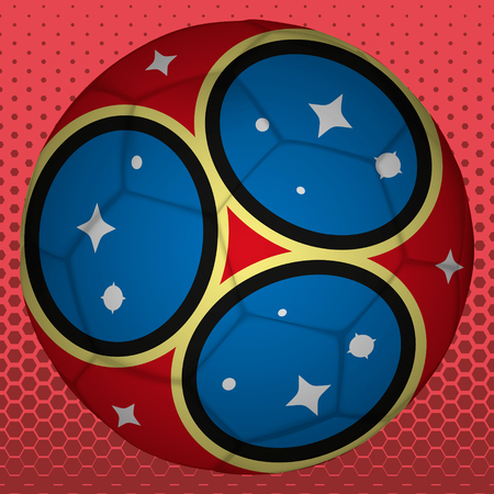 Soccer ball on red background Vector illustration.のイラスト素材