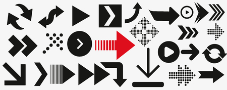 arrows vector collection black. Different black Arrows icons,vector set. Abstract elements for business infographic.のイラスト素材