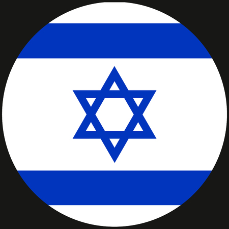 Israeli vector flag Round Israeli flag icon Vector illustrationのイラスト素材