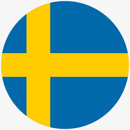 Sweden flag icon, Round sweden flag icon Vector illustrationのイラスト素材