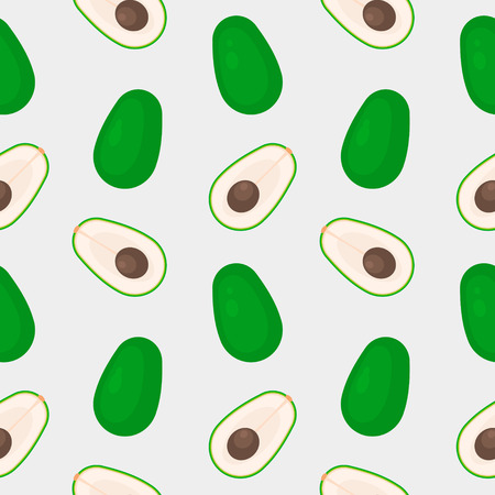 Avocado seamless pattern for print, fabric and organic, vegan, raw products packaging. Texture for ecology and healthy food.のイラスト素材