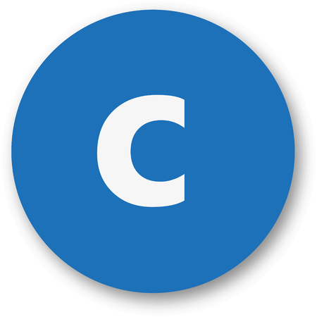 C font on blue background with shadow, vector illustrationのイラスト素材
