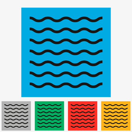 Water waves sign icon. Flood symbol. Round colourful buttons. Vectorのイラスト素材