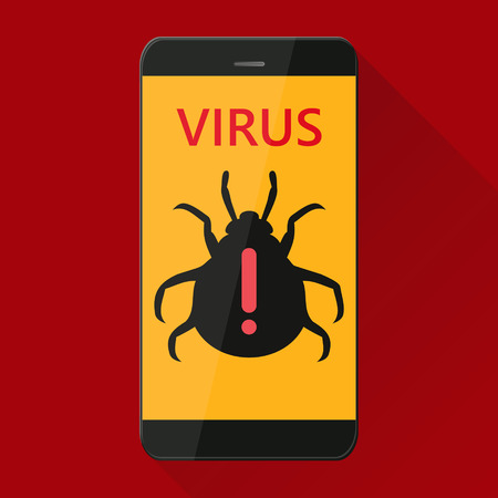 Red alert warning of spam data, insecure connection, scam, virusの写真素材