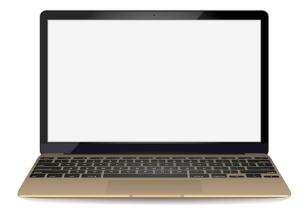 mockup with blank screen - front view.Open laptop with blank screen isolated on background - vector illustrationのイラスト素材