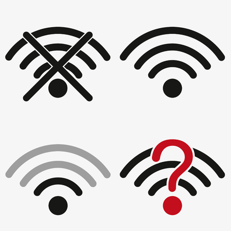 Set of vector wireless wifi icons isolated on white backgroundの写真素材