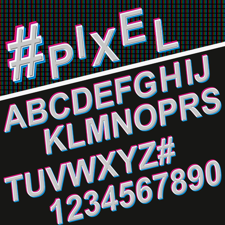 Vector of colorful stylized font and alphabetのイラスト素材