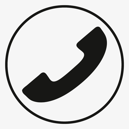 Phone Thin Line Icon. Phone Icon in circle. Vector Phone Icon. Round Phone Icon. Phone Icon On white background. Phone Icon Illustration. Phone Icon EPS. Phone Icon Falt.のイラスト素材