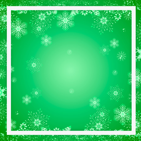 Dark Green vector template with ice snowflakes. Modern geometrical abstract illustration with crystals of ice. New year design for your ad, poster, banner.のイラスト素材