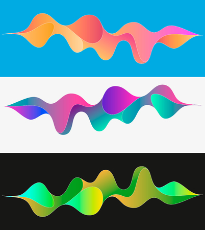 Multicolored abstract fluid sound wave. Vector illustrationのイラスト素材