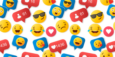 emoji seamless pattern on a white background. illustration