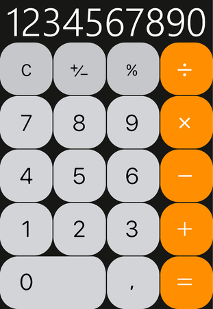 calculator vector illustration on white background, calculator designのイラスト素材