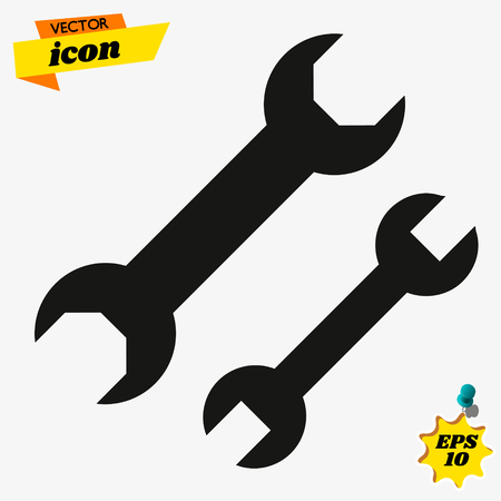 Repair icon. Wrench icon. Settings icon isolatedのイラスト素材
