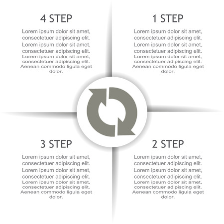 Circle infographic template with four steps or options, process chart, vector eps10 illustrationのイラスト素材