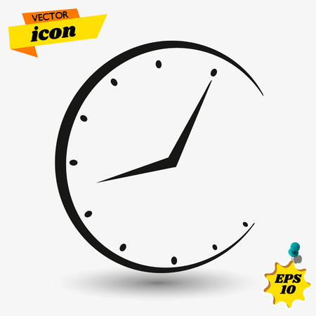 Clock icon in trendy flat style isolated on background. Clock icon page symbol for your web site design Clock icon logo, app, UI. Clock icon Vector illustration, EPS10.のイラスト素材