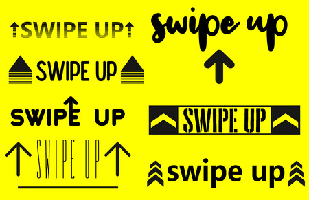Black swipe up vector. Swipe up set stories vector. stories icon.