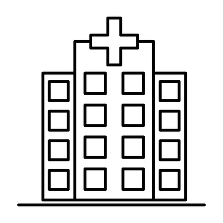 Hospital icon cross building isolated human medical view.のイラスト素材