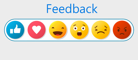 Feedback concept design, emotions scale background and bannerのイラスト素材