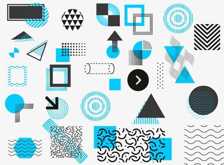 Collection of classic memphis design elementsのイラスト素材