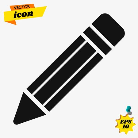 Pencil Icon Vector. Perfect Black pictogram illustration on white background.のイラスト素材