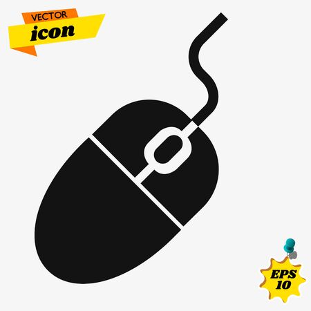 Computer Mouse Icon. Computer mouse Icon in trendy flat style isolated on white backgroundのイラスト素材