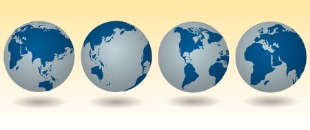 Vector planet Earth icon. Flat design vector illustration for web banner, web and mobile, infographics. Vector Earth icon graphic. Isolated on gradient background.のイラスト素材