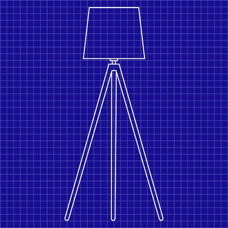 Floor lamp. Signs, outline furniture, simple thin line icons for websites, web design, mobile app, info graphicsの写真素材