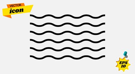 Waves outline icon, modern minimal flat design style. Wave thin line symbol, vector illustrationのイラスト素材