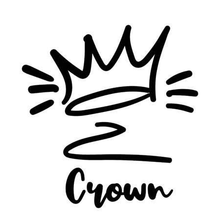 Attractive wedding crown vector fashion sketch. Beautiful illustration with hand drawn crown. Isolated art element for invitation and wedding decoration design.のイラスト素材