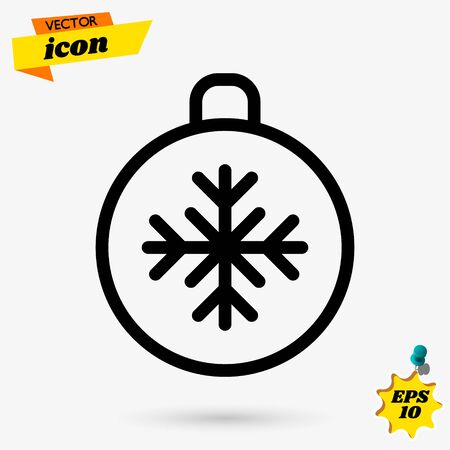 christmas ball icon, flat design best christmas ball vector iconのイラスト素材