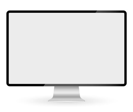 Realistic computer monitor isolated on transparent background. Vector mockup. Vector illustration.のイラスト素材