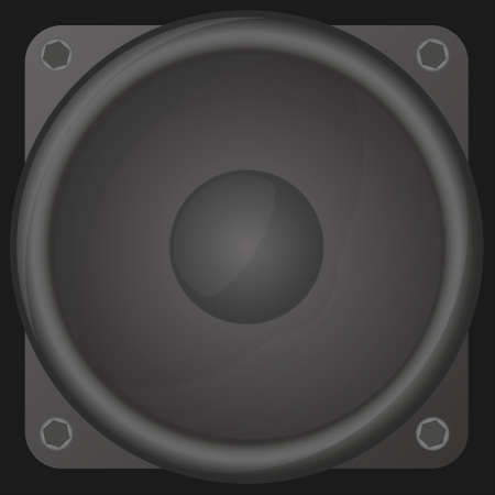 Audio speaker on a red background. Speaker in the vector.のイラスト素材