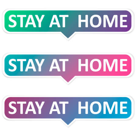 stay home sticker. vector illustrationのイラスト素材