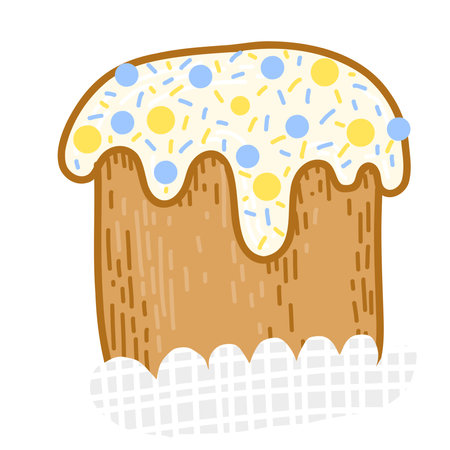 Easter cake, baked bread for the holidayのイラスト素材