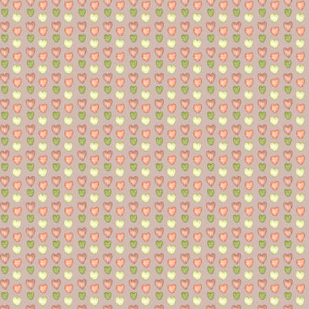 Watercolor pattern with hearts for Valentines Day