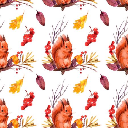 Autumn seamless watercolor pattern. You can use for printingの写真素材