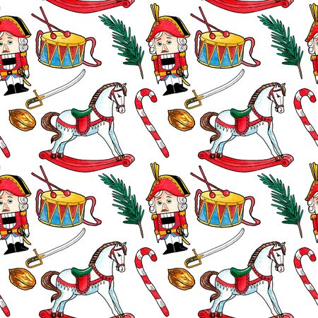 Fairy tale nutcracker. Create by watercolor.の写真素材