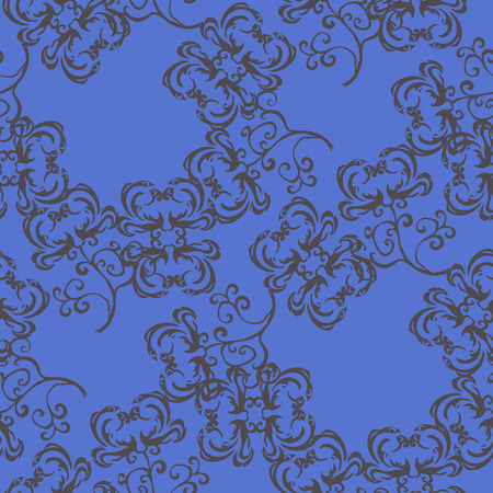 Gray patterns on a blue background. Seamless.のイラスト素材