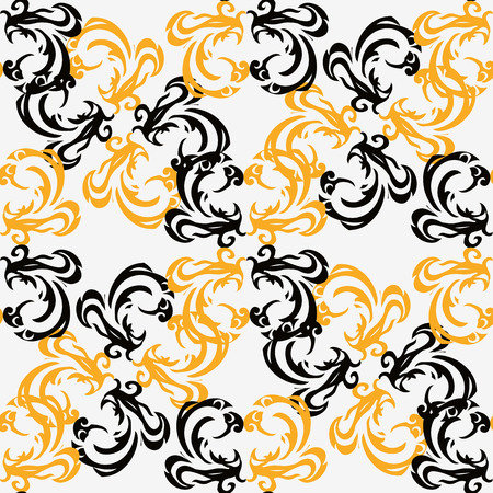 Abstract background in black and yellow patterns.Seamless.のイラスト素材